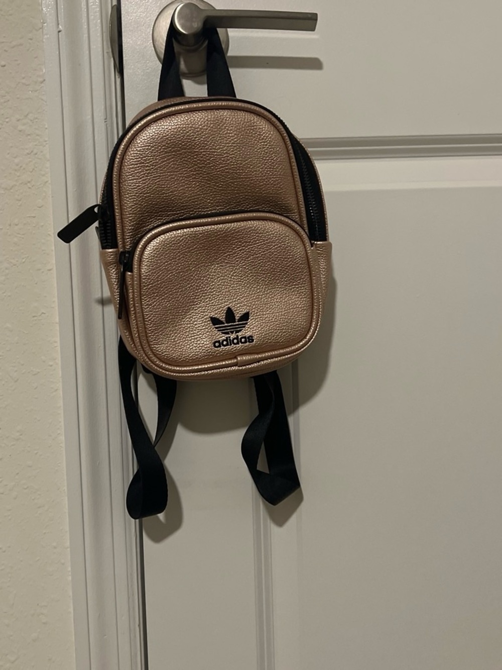 adidas Metallic Rose Mini Backpack in Shimmering Pink